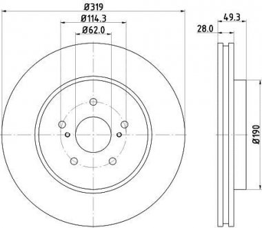 Тормозной диск BEHR-HELLA 8DD 355 114-981 (фото 1)