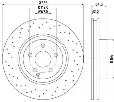 Гальмівний диск передній Mercedes S (W221) 2.2D-5.5 10.05-12.13 BEHR-HELLA 8DD 355 115-011 (фото 1)