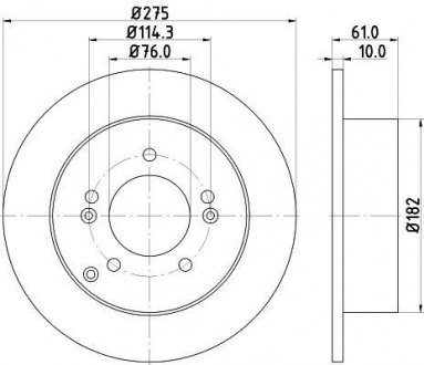 Гальмівний диск зад. Kia Carens 06- 1.6-2.0 (PRO) BEHR-HELLA 8DD355115-991
