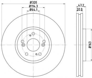 Гальмівний диск передній Honda Accord IX, Accord VIII 2.0-3.5 06.08- BEHR-HELLA 8DD355116-091 (фото 1)
