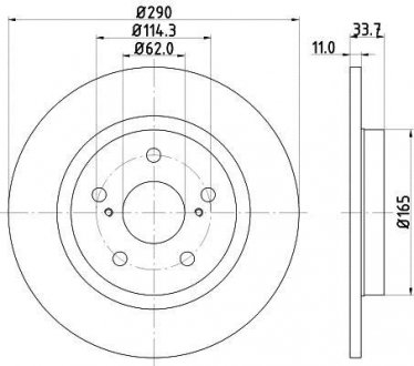Тормозной диск BEHR-HELLA 8DD355116-121 (фото 1)