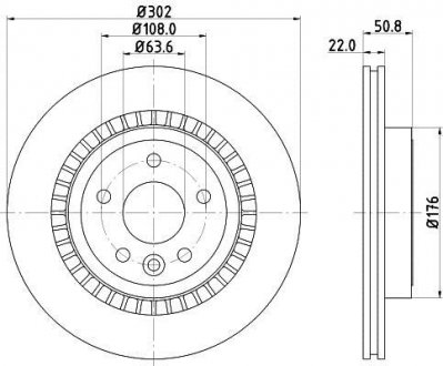 Гальмівний диск зад. XC60 08- 2.0-3.2 (PRO) BEHR-HELLA 8DD355116-191