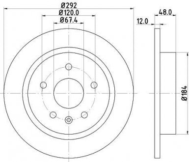 Гальмівний диск зад. Insignia A/Malibu 08- 1.4-2.4 (PRO) BEHR-HELLA 8DD355116-831 (фото 1)