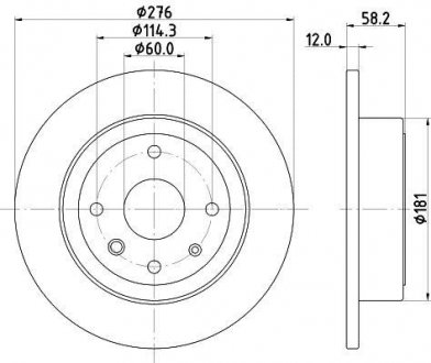 Гальмівний диск зад. Epica 05- 2.0-2.5 (PRO) BEHR-HELLA 8DD355116-991 (фото 1)