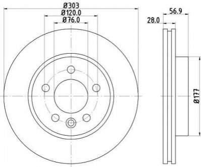 Тормозной диск BEHR-HELLA 8DD 355 117-151