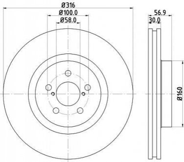 Тормозной диск BEHR-HELLA 8DD 355 117-921 (фото 1)