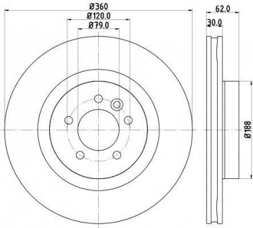 Тормозной диск BEHR-HELLA 8DD 355 118-871 (фото 1)