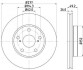 Диск гальмівний перед. TOYOTA AURIS, AURIS SPORTS, COROLLA 1.2-1.8H 10.12- BEHR-HELLA 8DD 355 119-661 (фото 1)