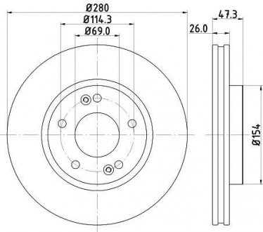 Тормозной диск BEHR-HELLA 8DD355120-141 (фото 1)