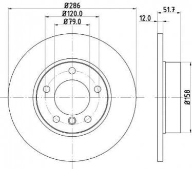 Тормозной диск BEHR-HELLA 8DD 355 127-031 (фото 1)
