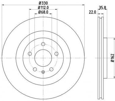 Гальмівний диск BEHR-HELLA 8DD 355 129-381 (фото 1)