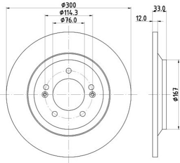 Tarcza ham. malow. tył HY koła 225/40 R18 BEHR-HELLA 8DD355131381