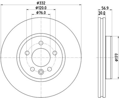 Tarcza ham. malow. HC prz. VW BEHR-HELLA 8DD355132561