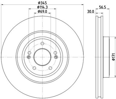 Диск гальмівний BEHR-HELLA 8DD 355 132-651