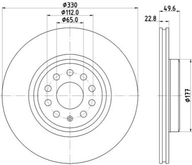 Tarcza ham. malow. przód CUPRA VOLKSWAGEN BEHR-HELLA 8DD355133731