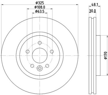 Tarcza ham. malow. HC przód JAGUAR LAND ROVER BEHR-HELLA 8DD355133841