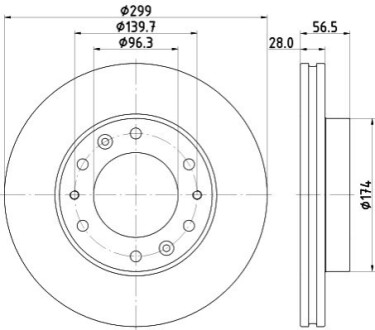 Tarcza ham. malow. HC przód HYUNDAI BEHR-HELLA 8DD355134821