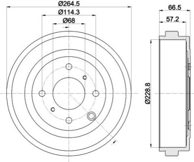 Brake Drum BEHR-HELLA 8DT355303231