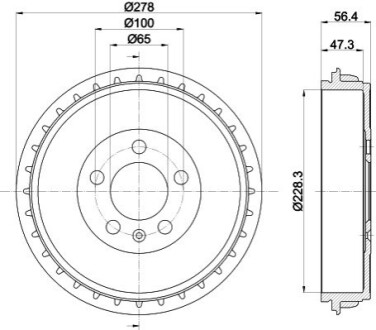 Барабан гальмівний BEHR-HELLA 8DT355303251