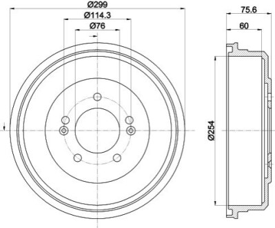 Барабан гальмівний BEHR-HELLA 8DT355303351