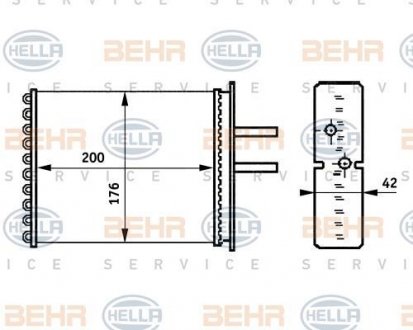 Радиатор печки - (5893932) BEHR-HELLA 8FH 351 313-381