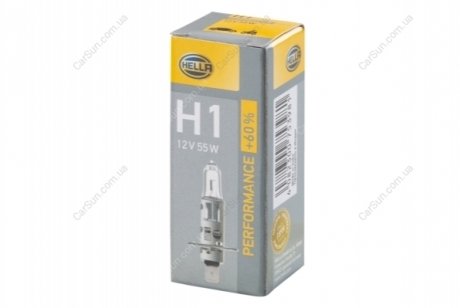 Лампа 12V H1 55W P14.5s PERFORMANCE +60% BEHR-HELLA 8GH 223 498-211 (фото 1)