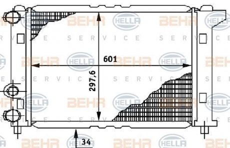 Радиатор, охлаждение двигателя BEHR-HELLA 8MK 376 706-311