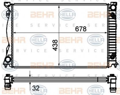 Радиатор, охлаждения дивгателя BEHR-HELLA 8MK376735011