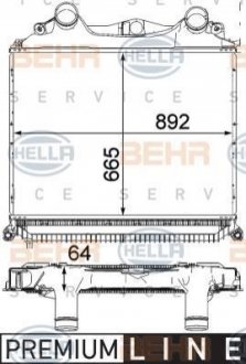 Інтеркулер Man Tga/tgs D2066Lf01-D2676Lf25 >2000 665*892*64Mm BEHR-HELLA 8ML 376 724-361