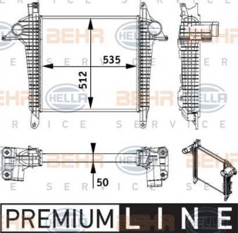 Інтеркулер Man Tgl D0834Lfl41-D0836Lfl53 >2005 535*512*50Mm BEHR-HELLA 8ML 376 728-701