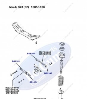 Сайлентблок поперечного важеля задньої підвіски внутрішній Mazda 323/626 Belgum BG1100 (фото 1)
