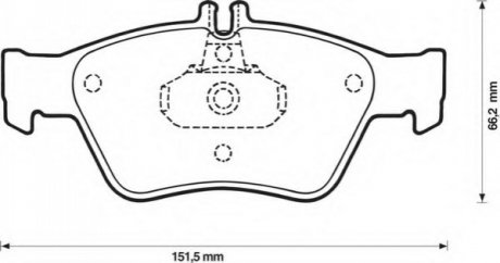 Комплект тормозных колодок, дисковый тормоз Bendix 571877B (фото 1)