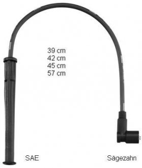 Високовольтні кабелі, комплект BERU ZEF1602 (фото 1)