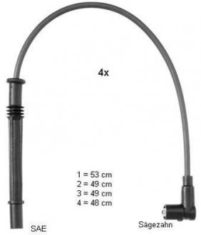 Комплект проводов зажигания BERU ZEF1604 (фото 1)
