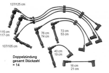 Комплект проводов зажигания BERU ZEF601 (фото 1)