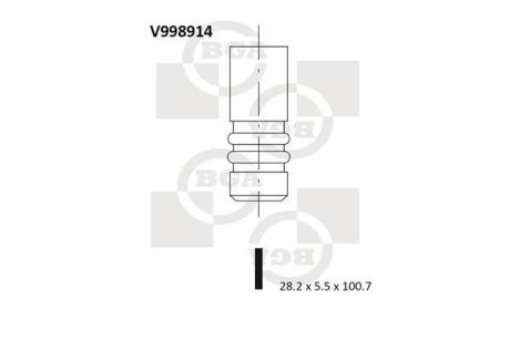 Клапан впускной - (0948C8) BGA V998914