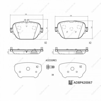 Колодки гальмівні (задні) MB E-class (W213/S213/A238)/GLC (X253/C253) 15-(TRW) Q+ BLUE PRINT ADBP420067