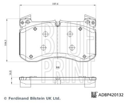 ГАЛЬМІВНІ КОЛОДКИ. DB P. GLE/GLS V167/C167/X167 2.0-4.0 18- BLUE PRINT ADBP420132