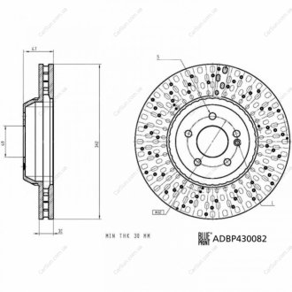 ПЕРЕДНИЙ ГАЛЬМУВАЛЬНИЙ ДИСК 342X32 V BLUE PRINT ADBP430082