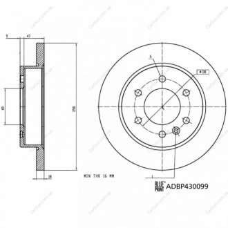 ЗАДНІЙ ГАЛЬМУВАЛЬНИЙ ДИСК 298X18 P BLUE PRINT ADBP430099 (фото 1)