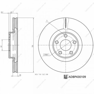 ПЕРЕДНИЙ ГАЛЬМУВАЛЬНИЙ ДИСК 316X28 V BLUE PRINT ADBP430109