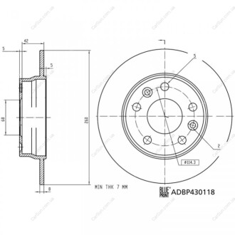 ЗАДНІЙ ГАЛЬМУВАЛЬНИЙ ДИСК 260X8 P BLUE PRINT ADBP430118