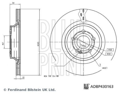 ГАЛЬМІВНИЙ ДИСК. DB T. V167/C167/X167 2.0-4.0 4-MATIC 18- BLUE PRINT ADBP430163 (фото 1)