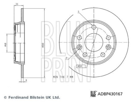 TARCZA HAM. RENAULT T. ZOE 19- BLUE PRINT ADBP430167 (фото 1)