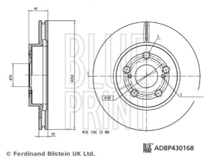 TARCZA HAM. TOYOTA P. YARIS 1,0-1,5 20- BLUE PRINT ADBP430168