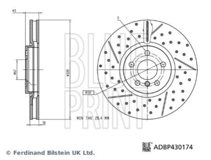 ГАЛЬМІВНИЙ ДИСК. MINI P. COOPER/ONE 1.2-2.0 13- BLUE PRINT ADBP430174