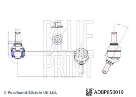 Кронштейн(тяга) стабілізатора з гайками BLUE PRINT ADBP850019 (фото 1)