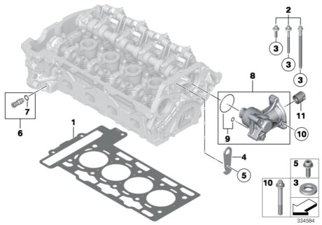 Прокладка, головка цилиндра BMW 11127586908