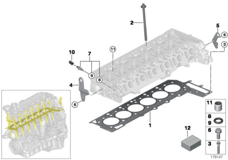 Прокладка, головка циліндра BMW 11127809755
