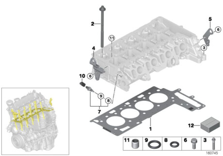 Прокладка, головка цилиндра BMW 11128506130